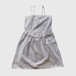 Vintage St Michael White Cotton Lace Trim Mini Dress
